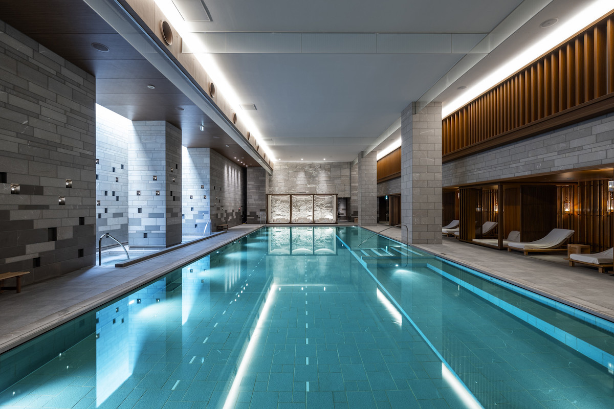 Four Seasons Hotel Kyoto’s 20-meter indoor swimming pool.