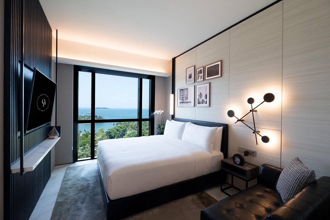 A 24-square-meter Deluxe Room Sea View at The Outpost Hotel Sentosa.