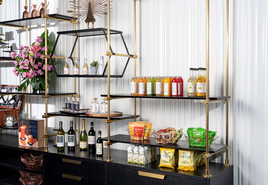 Hotel guests can choose their own snacks and drinks from a minibar selection at the lobby.